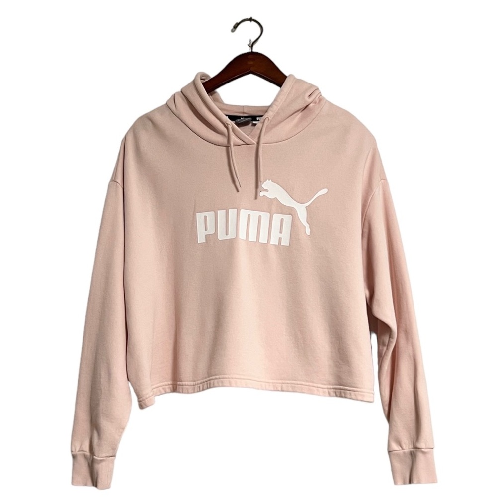 Puma Comfort Cropped Logo Blush Color Hoodie Size XL